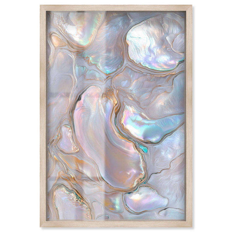 Décoration murale géodésienne «Fluid Preciousness III» par Art Remedy, Crème, crème, H 16 po x l 11 po