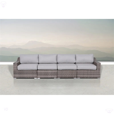 4-Piece Rattan Sectional Seating Set With Cushions