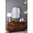 D16x24.4" Hammered Iron Table Lamp With Mango Wood(Lamp Shade Assembly Required)