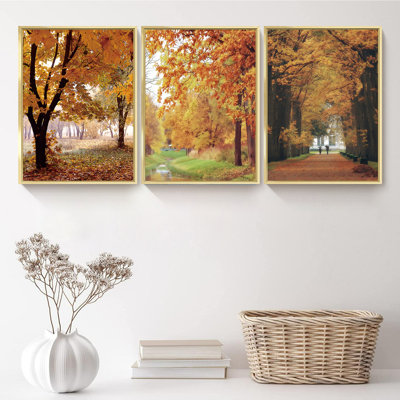Paysage abstrait - Ensemble de 3 reproductions de cadres photo sur toile
