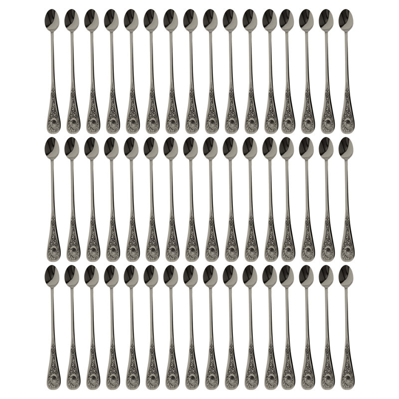 Diana Stainless Steel Iced Beverage Spoon, Black Gold