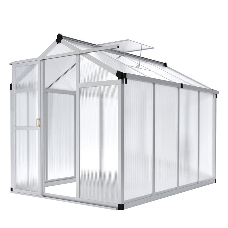 Polycarbonate Greenhouse, Winter Greenhouses For Outdoors,Outdoor Greenhouse With Roof Air Vent, Heavy Duty Walk-In Aluminum Green House For Outside Garden Backyard