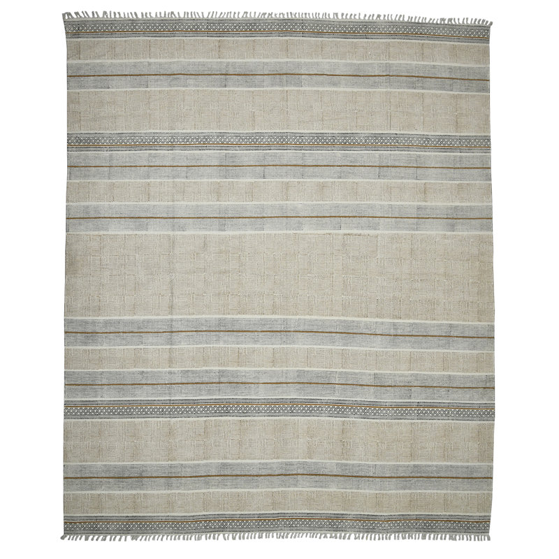 Tapis en coton tissé à plat à la main Briel, Rectangle 2 pi x 3 pi