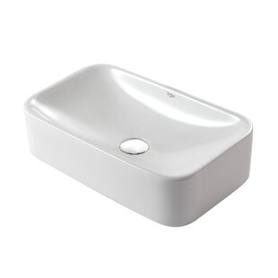 Ceramic Ceramic Rectangular Vessel Bathroom Sink