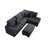 Modern Style 3Pc Sectional Set USB Port Storage Ottoman Right Arm Chaise Left Arm Sofa Black Finish Primary Living Room