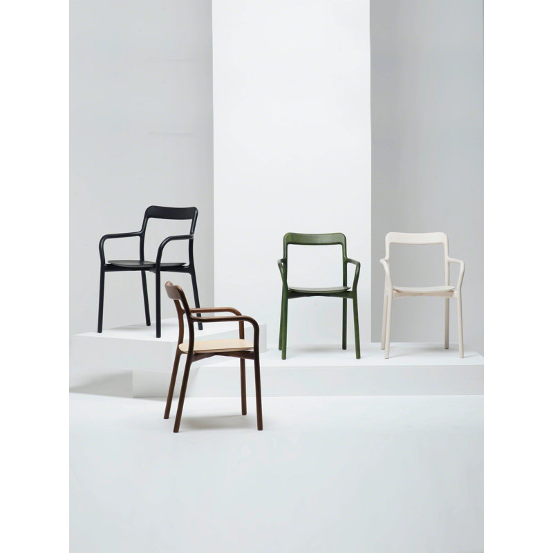 Branca Solid Arm Chair, Black