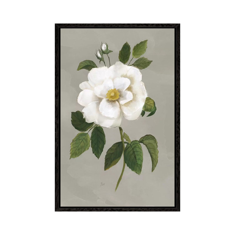 Botanical Garden Rose 1 Piece Painting on Canvas, 152.5 cm H x 101.5 cm W, Black Framed