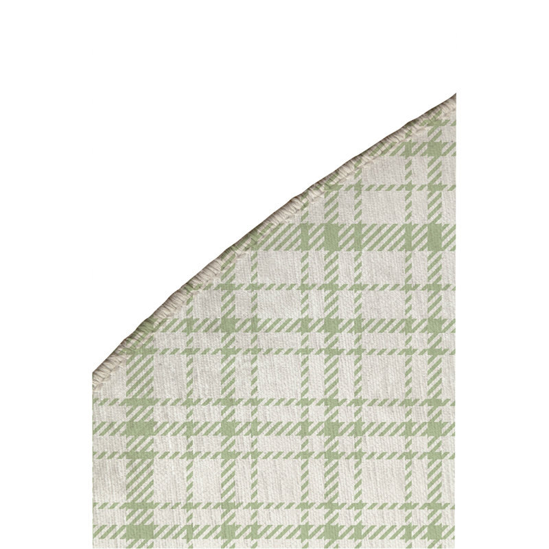 Liz Plaid Non-Slip Outdoor Rug, Round 5'