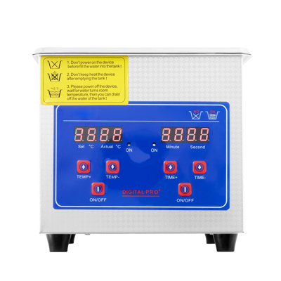 Nettoyeur à ultrasons professionnel, 0,3 L, pour bijoux, avec minuterie numérique et élément chauffant. Nettoyeur sonique industriel en acier inoxydable 40 kHz pour lunettes, montres, bagues et petites pièces.