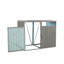 La remise à poubelle contient 2 poubelles en métal pour le rangement des ordures, acier galvanisé inoxydable, remise pour poubelle de jardin, gris