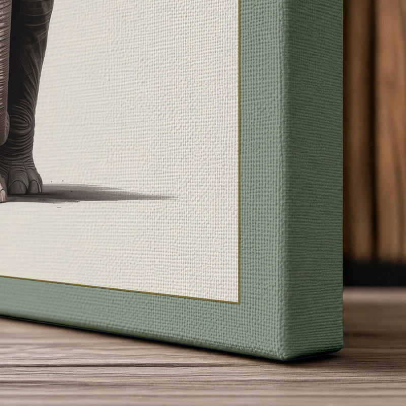 Elephant Presence Minimalist - Print, 24x16 - 61.0 x 40.6 cm, Sage Border