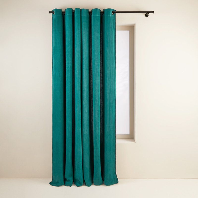 Nino Eyelet Semi Sheer Curtain, Blue, 135 x 280cm