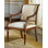 Muslin Upholstered Arm Chair in Taupe