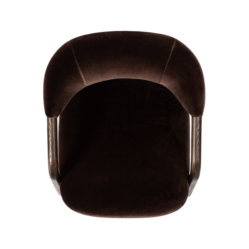 Brodie Chair-Sheldon Ivory, Warm Oak, Surrey Cocoa Performance Velvet