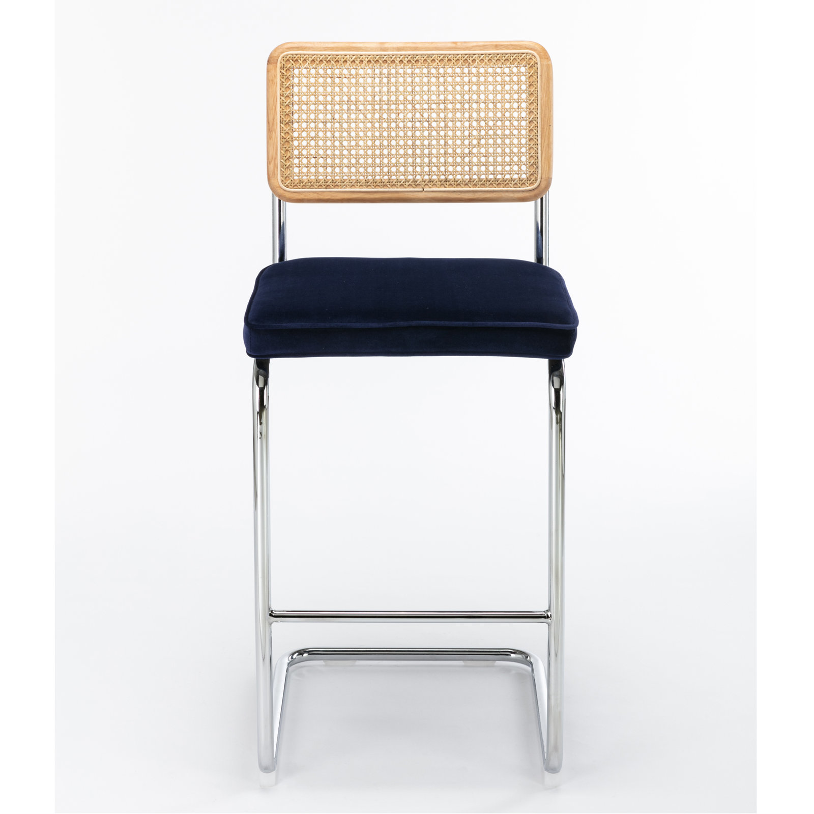 Walsh Velvet Bar & Counter Stool, Bar Stool (29” Seat Height), Sapphire