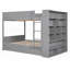 Lit superposé double au-dessus de double avec 2 tiroirs Armoire à couches multiples - 77,8 po x 57,6 po x 63,4 po, aucun sommier requis, robuste Durable-379594864-379594878