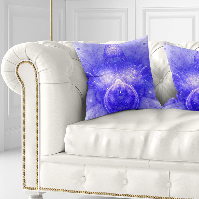 Infinite Boundaries of World - Coussin imprimé floral, 16 po x 1 po, Coussin décoratif, Bleu