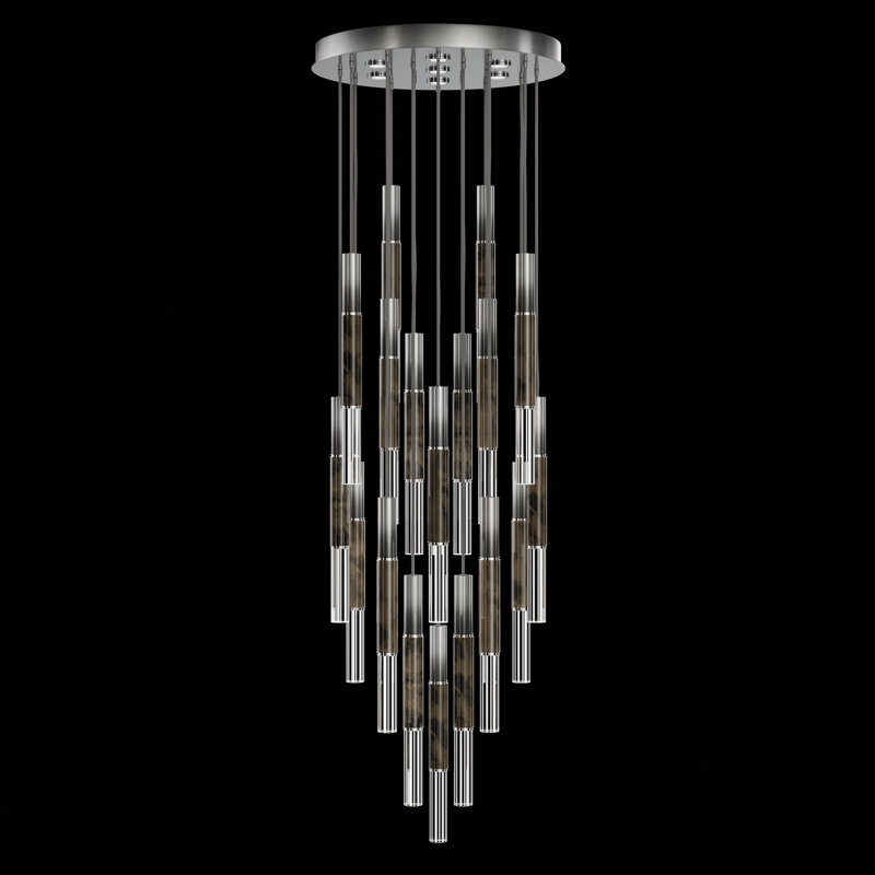 Antonia 25 - Light LED Pendant, Soft Ombre Silver Leaf/Nickel