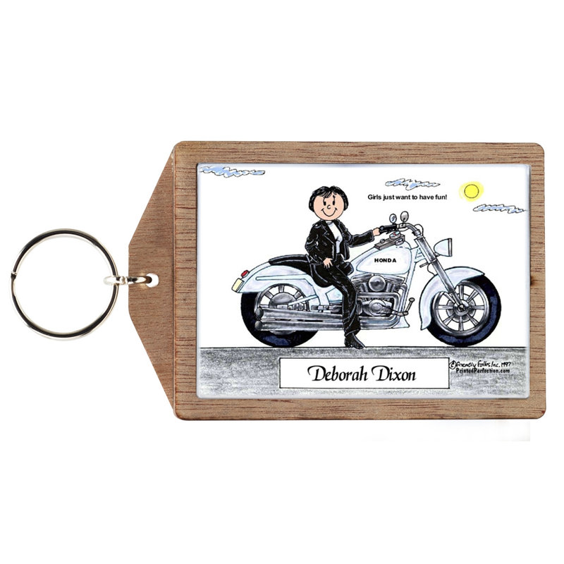 Moto personnalisée - Porte-clés en bois pour femme, Oui