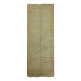Antique Oushak Gallery Rug In Green Minimal Open Field Design - Rug & Kilim