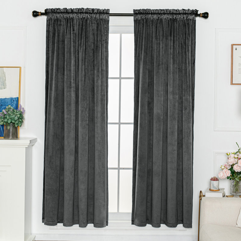Florane Blackout Curtain Pair, 52" W x 84" L, Gray