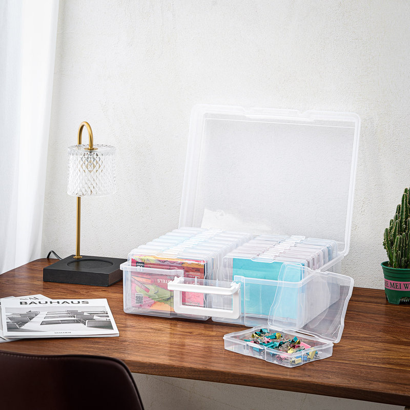  Clear Organizer Box with 16 Cases 4" X 6" Each - 2 Pack