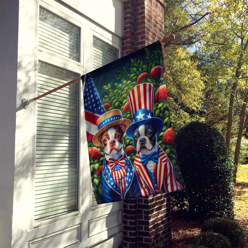 Drapeau «All American House», Noir / brun Boston Terrier