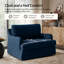 Chaise Parsons surdimensionnée de style ferme Dignazio, 45,5 po de largeur, avec housse amovible et accoudoirs uniques-649366604
