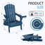 Ensemble de 6 chaises Adirondack en PEHD bleu avec porte-gobelet et téléphone (ensemble de 6)-164168667