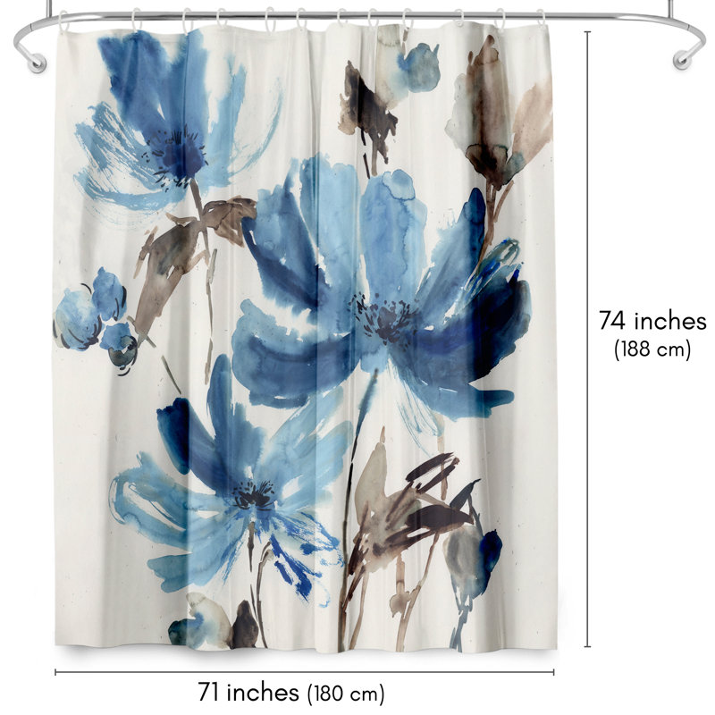 Botanical Shower Curtain Blissful Blue by PI Creative Art