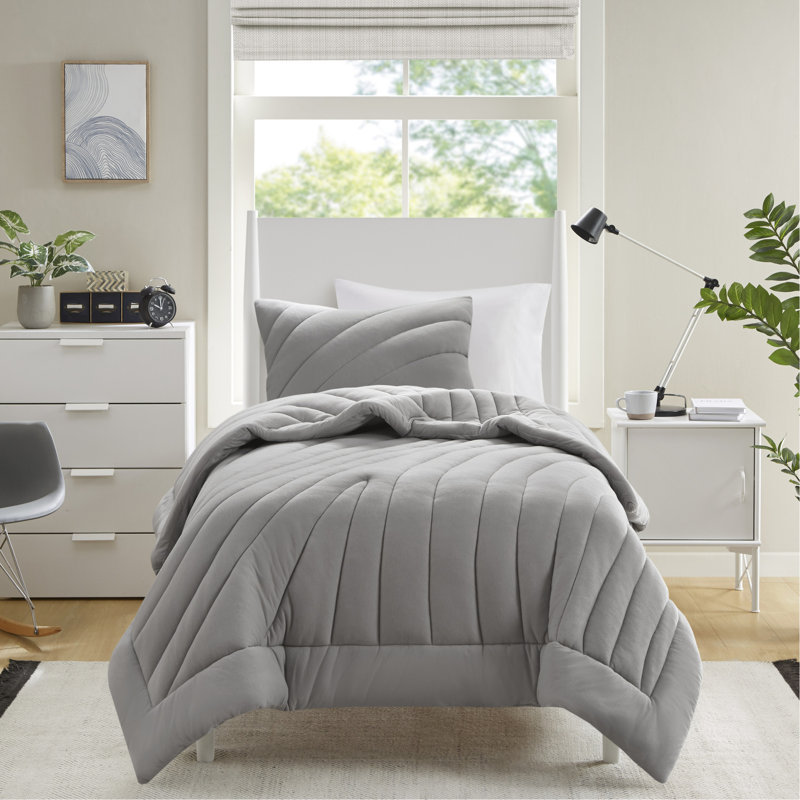 Édredon gris / très grand 3 pièces gris, rembourrage de 350 g / m² pour un repos chaud et confortable, comprend 2 taies décoratives, - coffre-fort étiqueté, lavage facile d'entretien avec une apparence de style, sommeil doux, contient