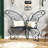 Butterfly Shaped Metal Outdoor Patio Chair, Decorative Hollow Iron Garden Accent Bench for Yard Porch Balcony, Multiple Color Options-460349919