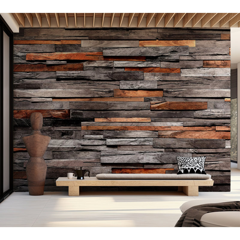Surface Background Wallpaper Wall Mural - Cedar Wood Combo, 118" W x 82" L