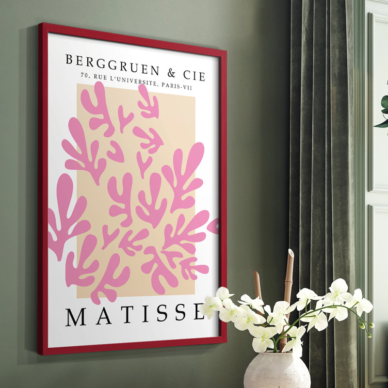 Matisse CEC XXXII, reproduction encadrée - bois massif, H 10 po x l 8 po, Rouge