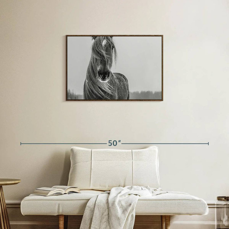 Cheval d'hiver, Cadre flottant noyer, 31 po x 21 po