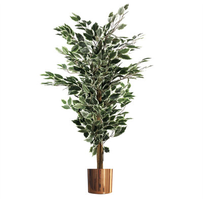 130cm Faux Ficus Tree in Metal Pot