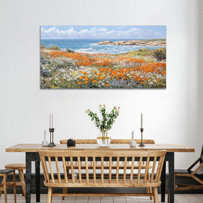  Art mural printanier sur toile, décoration murale photos de printemps, affiche de peinture de paysage, impression sur toile nature pour salon, art mural encadré prêt à être suspendu, 20 po x 40 po