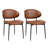 Mid-Century Modern Dining Chairs Set Of 2 – Italian-Inspired Bentwood Design With Matte Metal Legs & Luxe PU Leather Seating-717535842