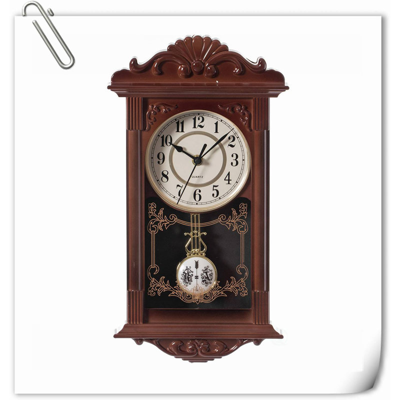 Pendule rétro d'aspect bois, Brun