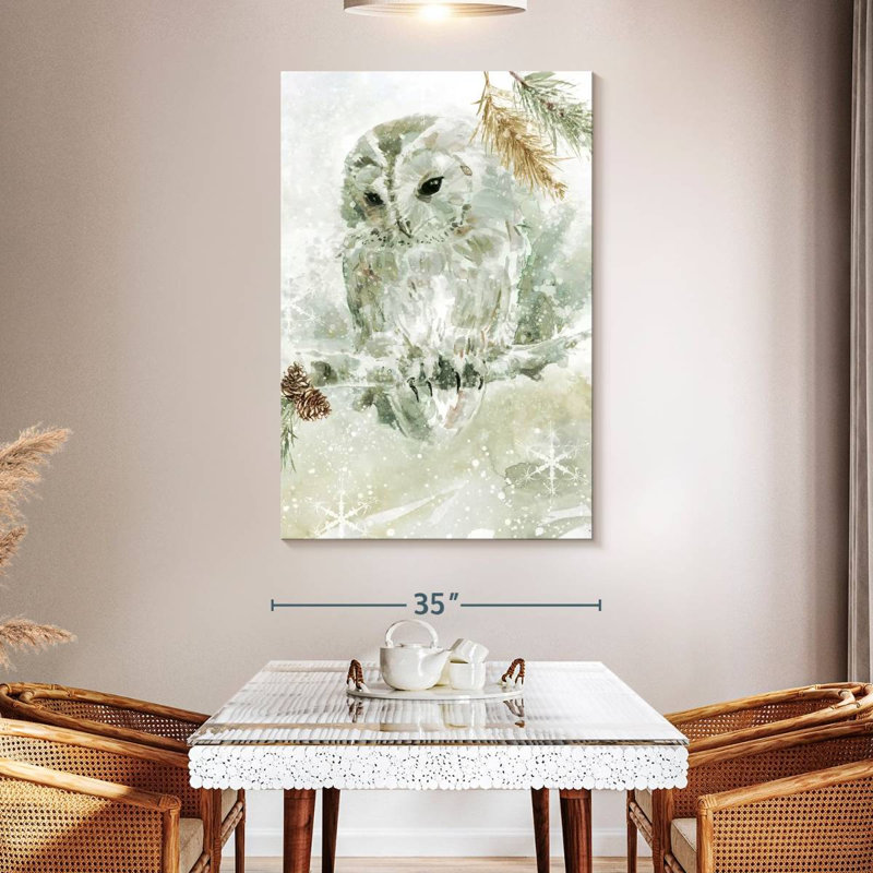 Brampt Winter Lodge Owl, 51" H x 34" W