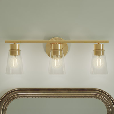 Éclairage pour salle de bain à 3 lumières 22,25 pouces avec verre transparent Stamos