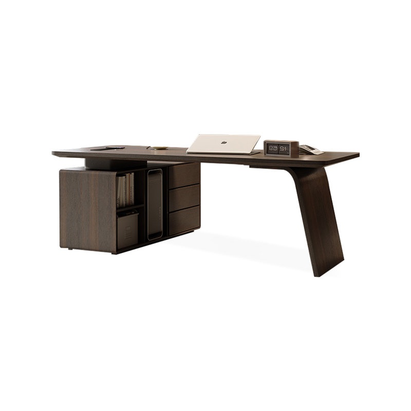 Bureau rectangulaire en bois manufacturé Coffee, H 29,53 po x l 62,99 po x P 27,56 po