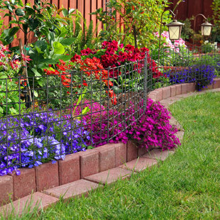 19.6'' H x 13'' W Black Metal Fence Panels Included (Set of 28)