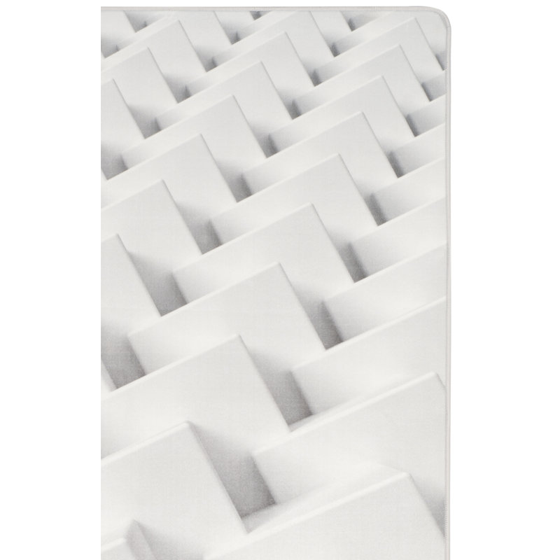 Tapis ivoire à motif géométrique Cahoon, Rectangle 5 pi 1 po x 7 pi 6 po