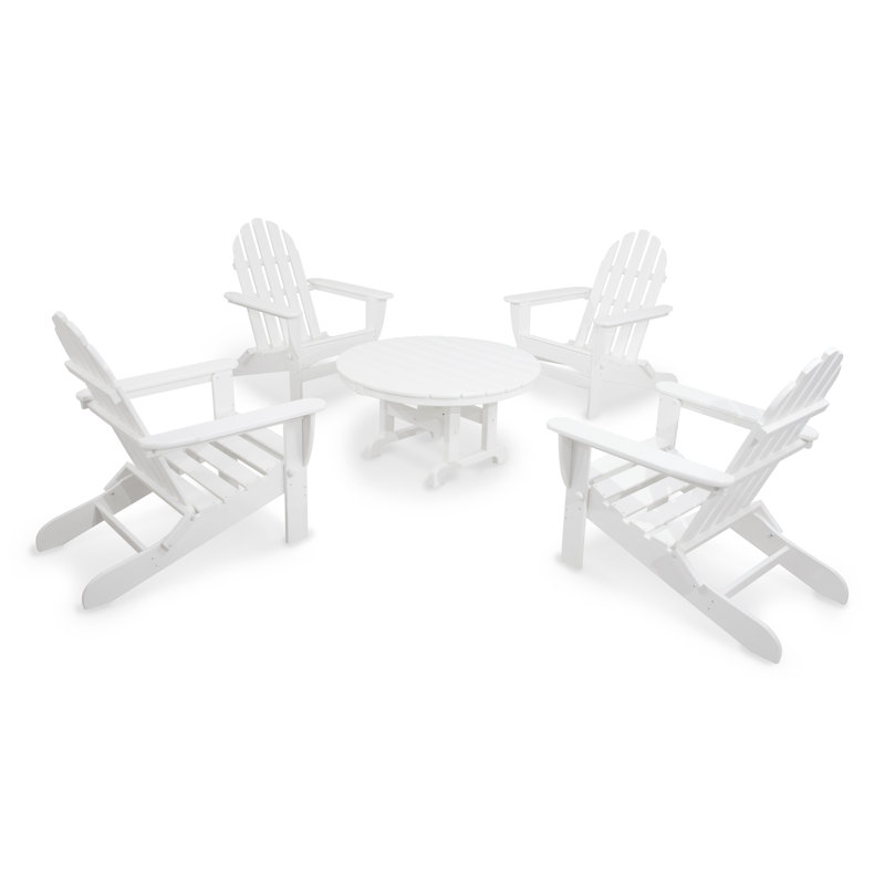 Ensemble de conversation pliable 5 pièces POLYWOOD Classics, Blanc
