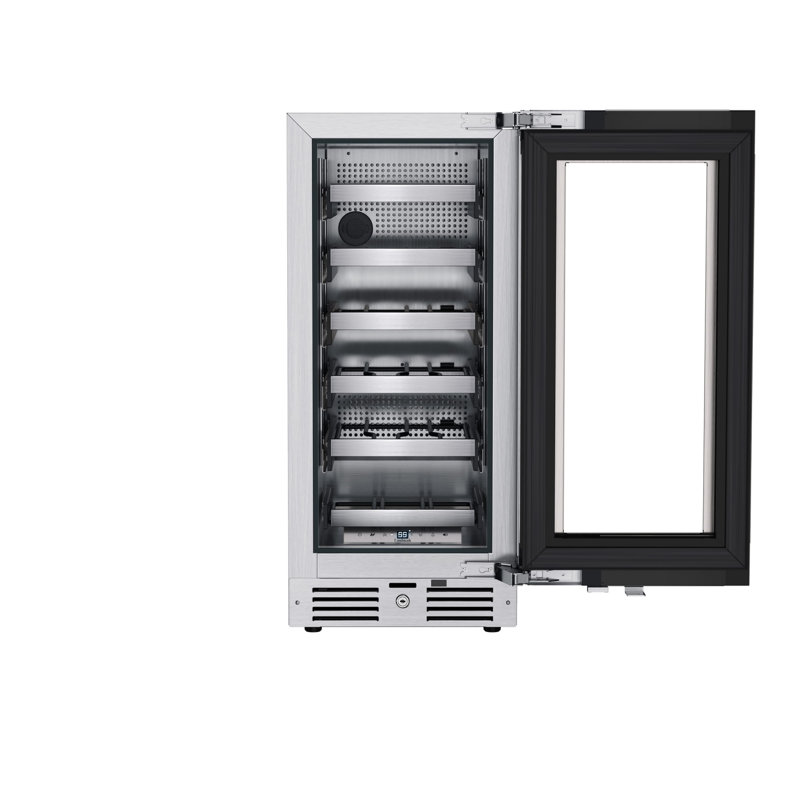 15 Inch Wide 23 Bottle Capacity Single Zone Wine Cooler with Alternating (Blue, White, Amber) LED lighting, Door Alarm, Touch Control Panel and Lockable Right Hinged Door