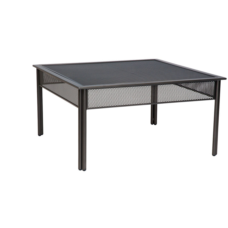 Jax Square Metal Outdoor Coffee Table , 38.3'' in. W 38.3'' in. D, Textured Black