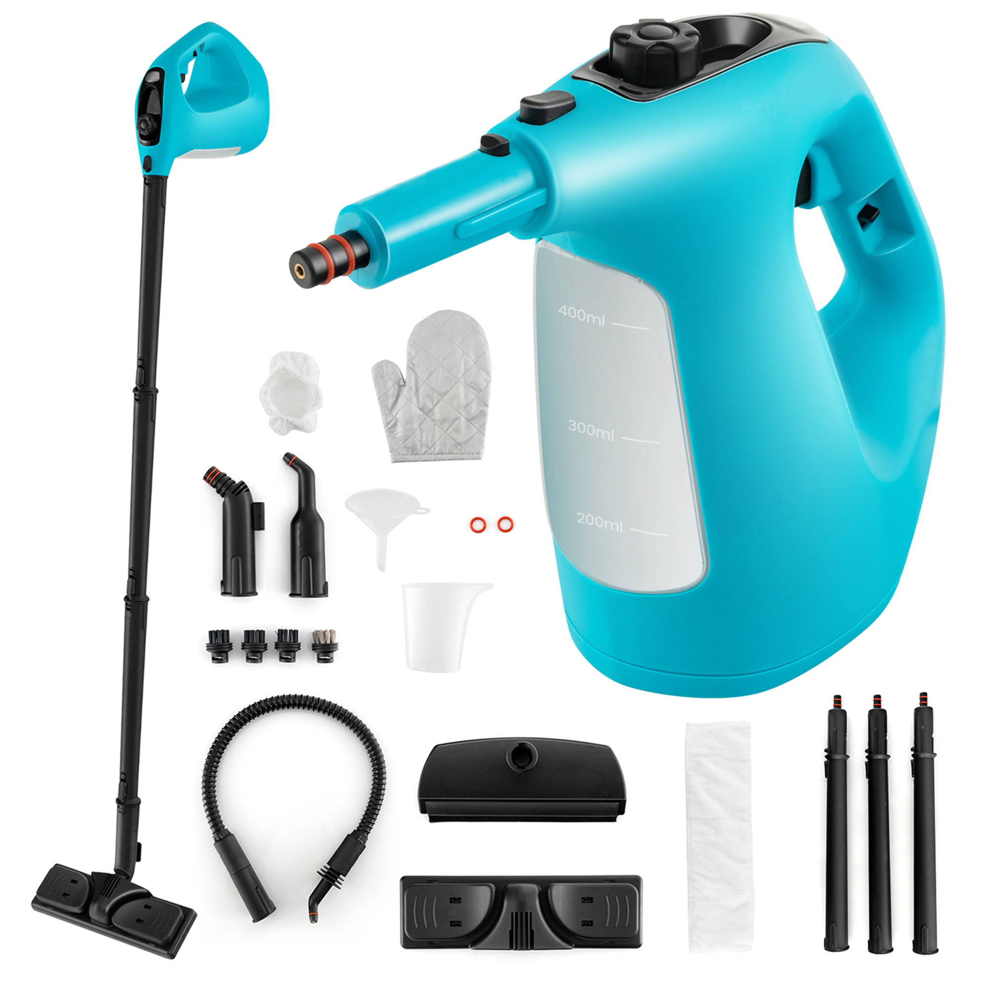 Costway 1400W Multipurpose Handheld Steam Cleaner Steam Mop w/ 14 Accessories Blue