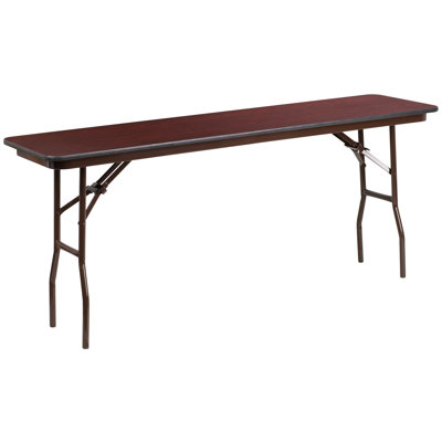 18" x 60" Rectangular High Pressure Mahogany Laminate Folding Training Table