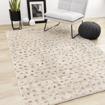 Tapis ivoire à pois mouchetés Katixa